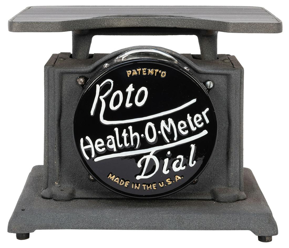 Roto Health-O-Meter. Cast iron bathroom scale. Height (1 of 2)