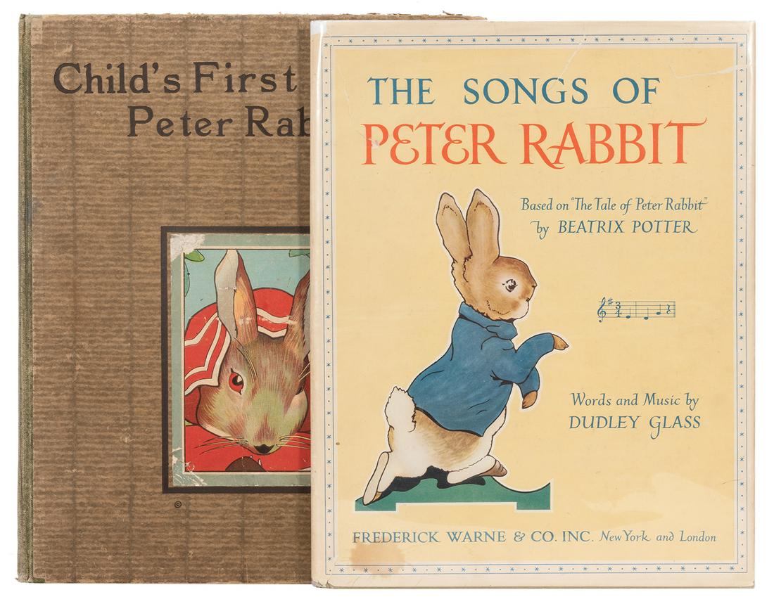 [CHILDREN’S BOOKS] Pair of Peter Rabbit Children’s: [CHILDREN'S BOOKS] Pair of Peter Rabbit Children's Titles. Including Child's First Peter Rabbit Book [cover title] by Beatrix Potter, Edward Lear, et al. (Newark/New York: Charles E. Graham, n.d.; FIR