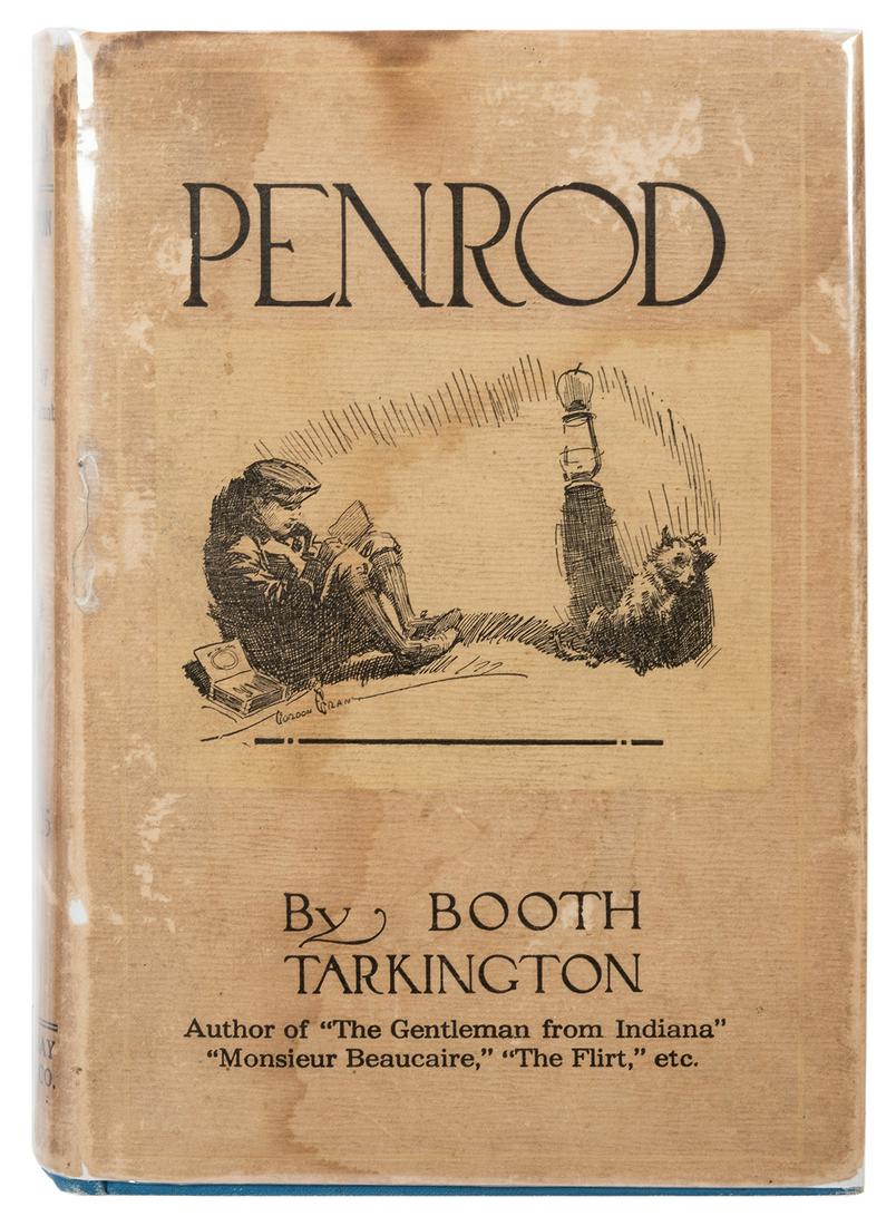 TARKINGTON, Booth (1869–1946). Penrod. Garden City, New: TARKINGTON, Booth (1869–1946). Penrod. Garden City, New York: Doubleday, Page & Company, 1914. 8vo. FIRST EDITION, mixed first/second state with error "sence" for "sense" appearing on p. 19 line 23 