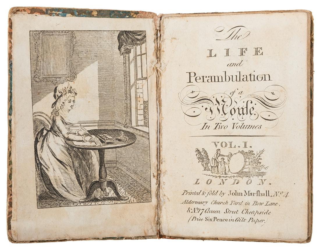 [JUVENILE] [KILNER, Dorothy] The Life and Perambulation: [JUVENILE] [KILNER, Dorothy] The Life and Perambulation of a Mouse. London: John Marshall, [ca. 1790]. 2 vols. 12mo. With publisher's catalogue at end of vol. II. Frontispieces, title vignettes, woodc