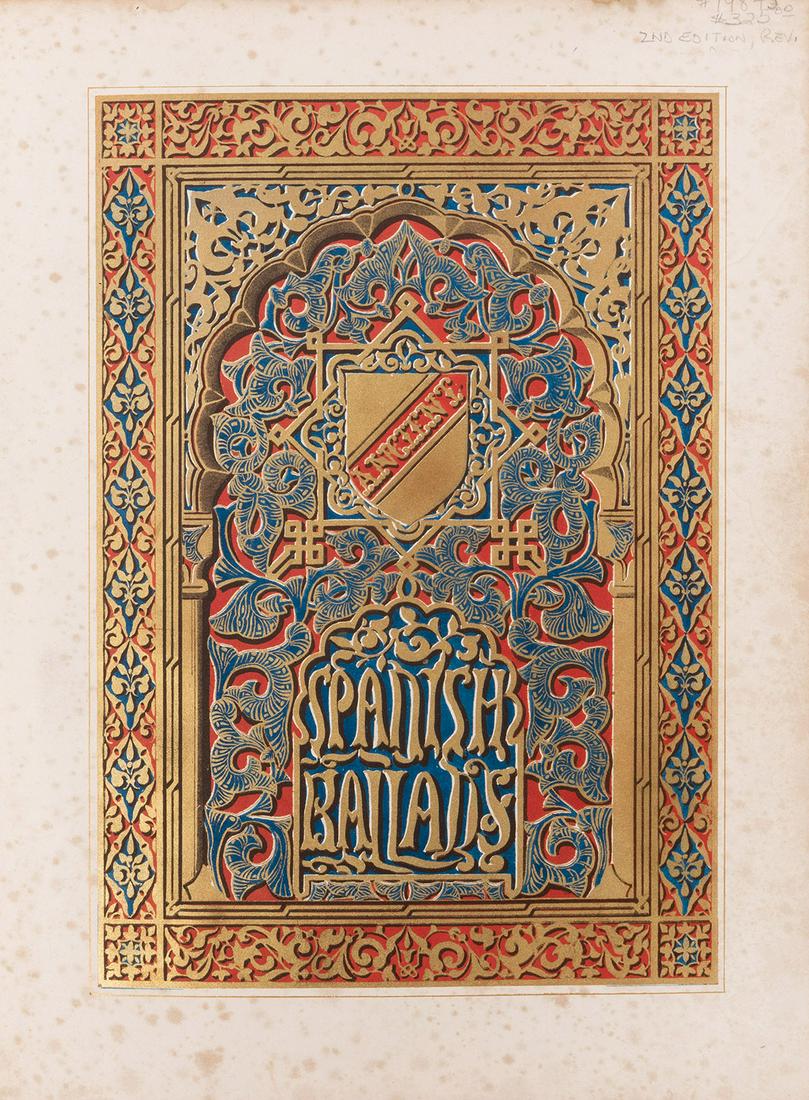 LOCKHART, John Gibson (1784–1854). Ancient Spanish: LOCKHART, John Gibson (1784–1854). Ancient Spanish Ballads; Historical and Romantic. London: John Murray, 1842. Small 4to. Illustrated with 5 chromolithographs (foxed) including an attractive half-t