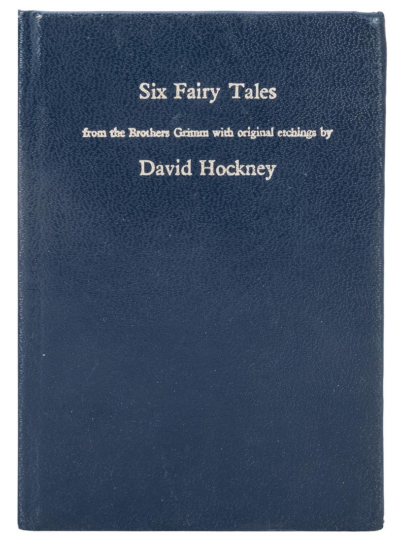[MINIATURE BOOK] HOCKNEY, David (b. 1937). Six Fairy: [MINIATURE BOOK] HOCKNEY, David (b. 1937). Six Fairy Tales: From the Brothers Grimm with Original Etchings. [London]: Petersburgh Press, [1970]. 48mo. FIRST EDITION. Publisher's full blue leather, upp