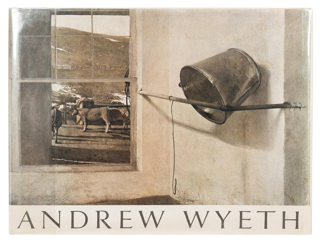 MERYMAN, Richard (1926–2015). Andrew Wyeth. Boston:: MERYMAN, Richard (1926–2015). Andrew Wyeth. Boston: Houghton Mifflin, 1968. Oblong folio. FIRST EDITION, FIRST PRINTING. Illustrated throughout from color paintings by Andrew Wyeth. Publisher's duo-