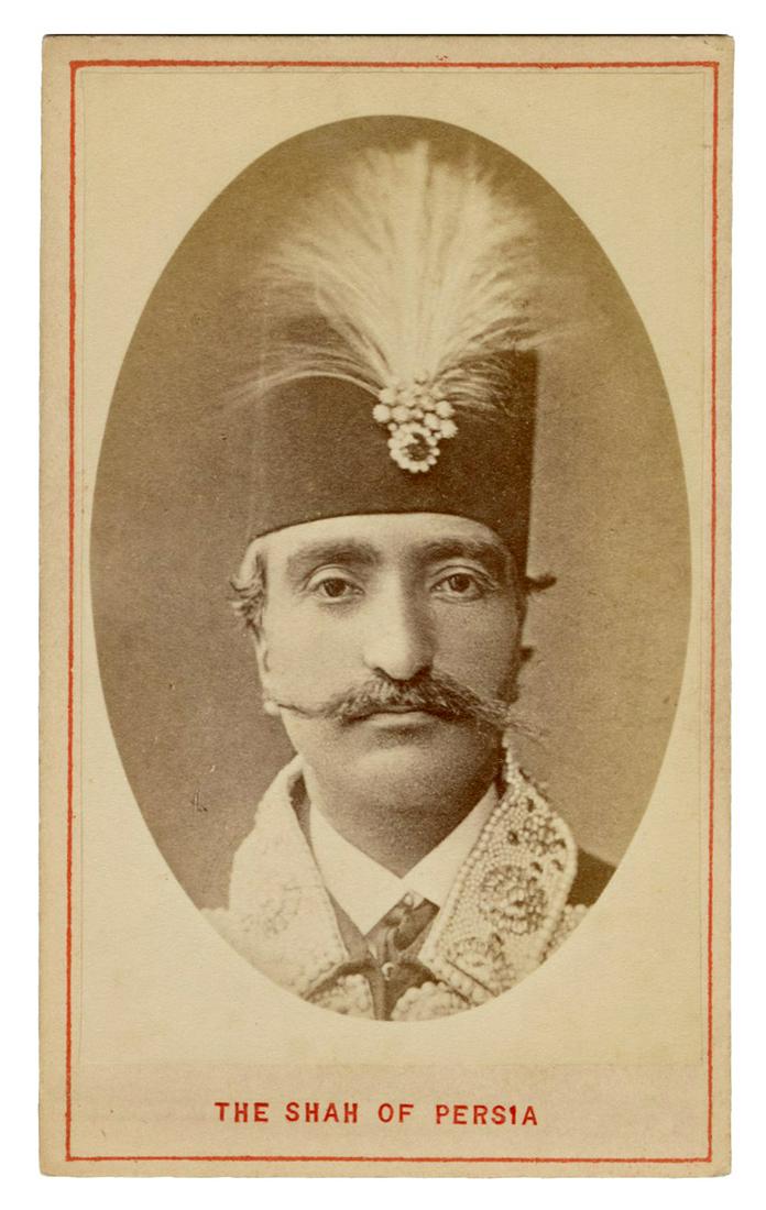 The Shah of Persia CDV Photograph. London: The London: The Shah of Persia CDV Photograph. London: The London Stereoscopic & Photographic Company, 1873. Carte de visite of Naser al-Din, Shah of Persia from 1848 until his assassination in 1896. Printed capt