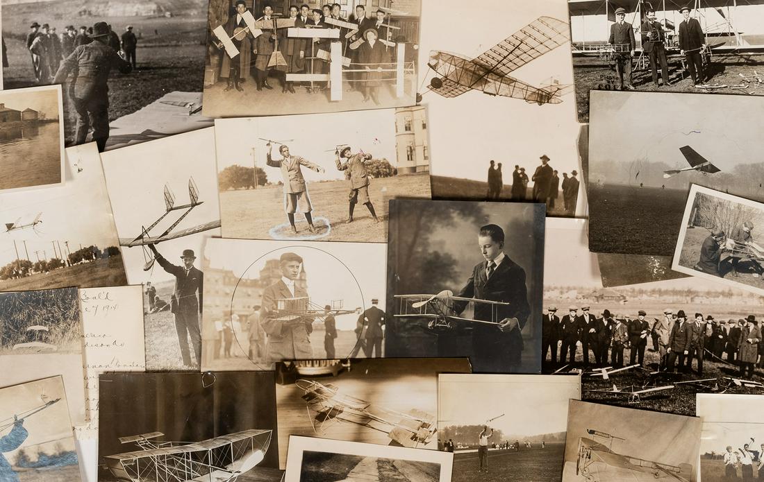 Archive of Early 20th Century Model Airplane Photos. 22: Archive of Early 20th Century Model Airplane Photos. 22 original photographs of early model airplanes and their makers. Good.