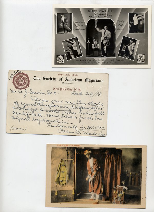 Accumulation of over 75 magic related postcards, s