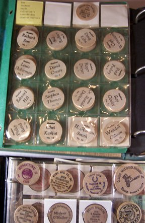 An accumulation of over 320 wooden nickels mounted - 8