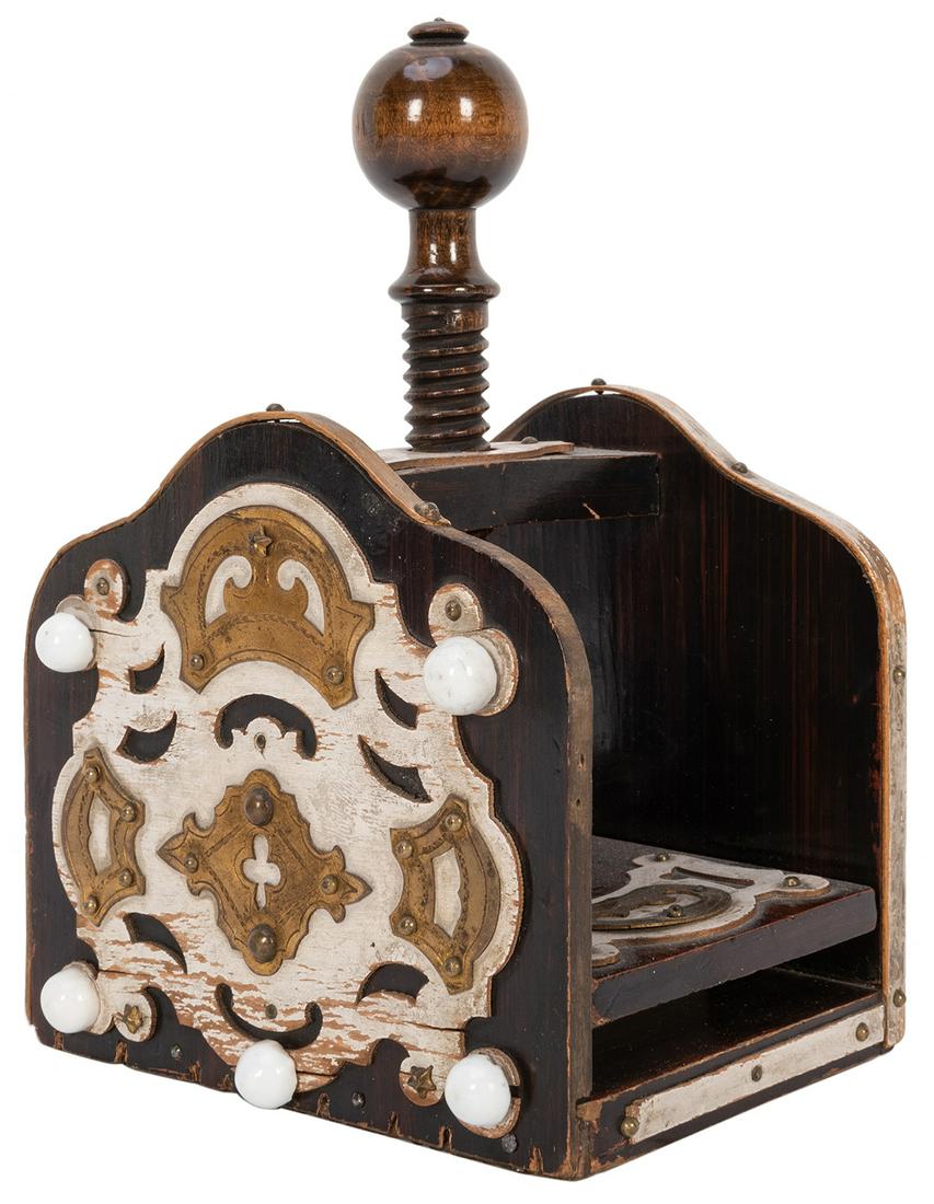 Fancy Wooden Card Press. European, ca. 1900. (1 of 2)