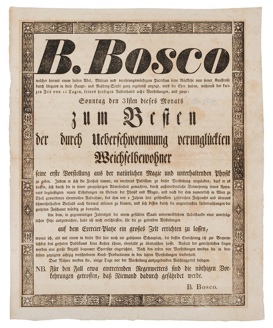 Bosco, Bartolomeo. Bosco Conjuring Broadside. German, (1 of 1)