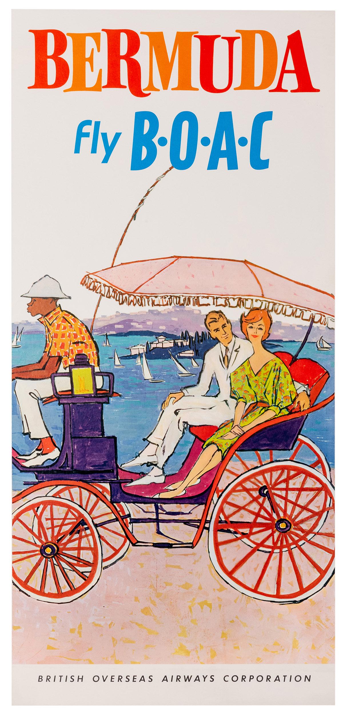 BOAC / Bermuda. 1960s. Image of a couple being ferried (1 of 1)