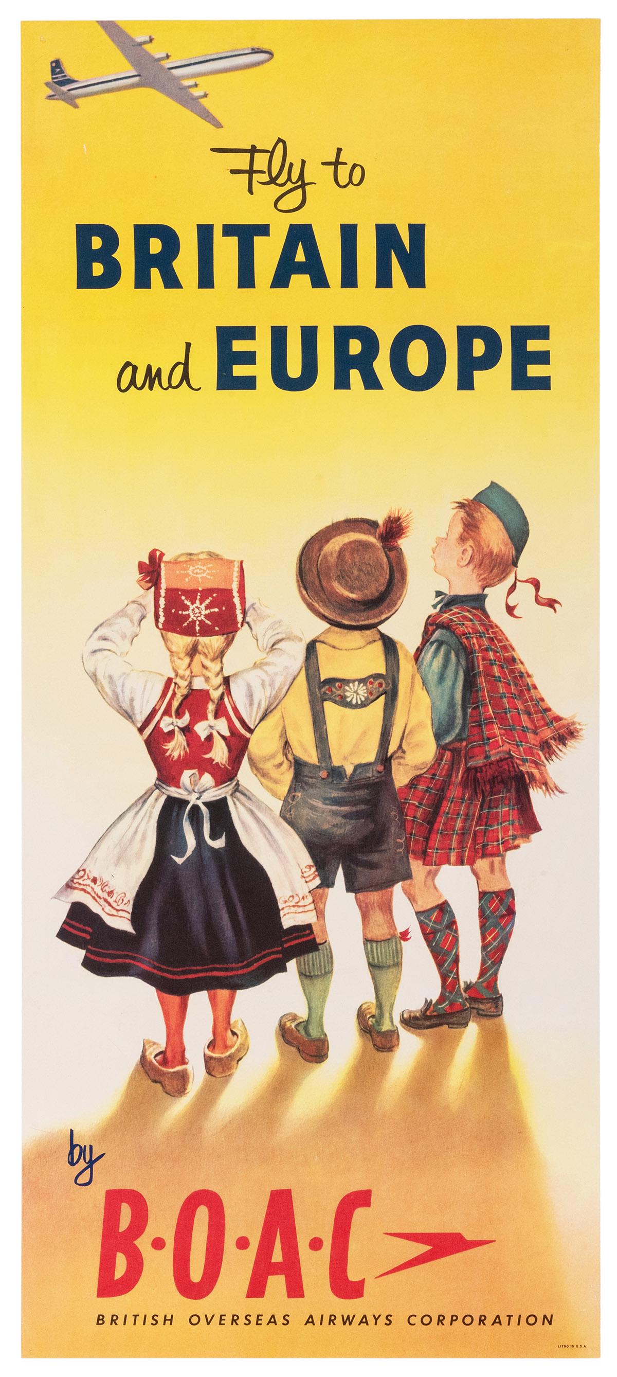 BOAC / Britain and Europe. 1960s. Offset lithograph (1 of 1)