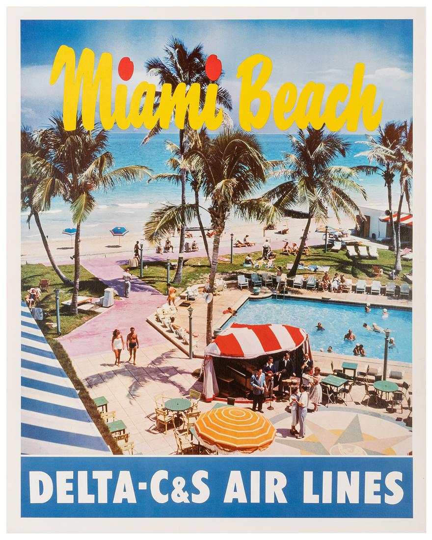 Delta-C&S Air Lines / Miami Beach. 1950s. Color (1 of 1)