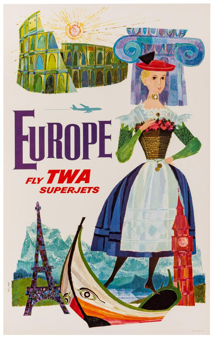 Klein, David (1918–2005). Europe / Fly TWA (1 of 1)