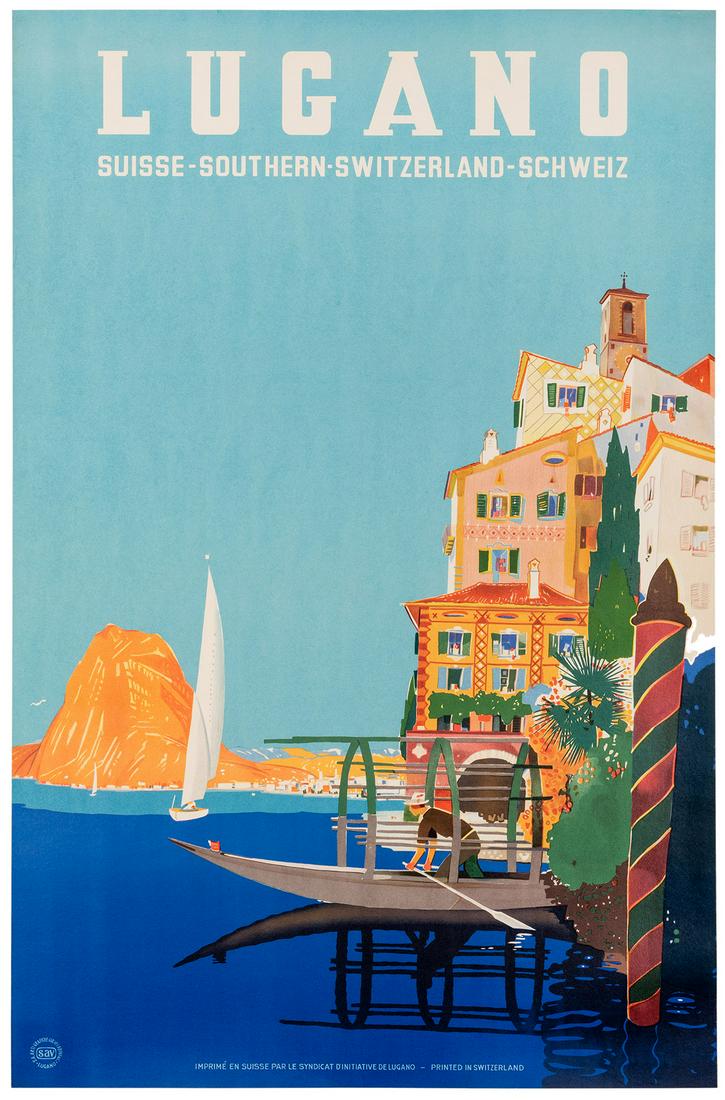 Lugano. Switzerland, ca. 1940. Lithograph in colors. 40 (1 of 1)