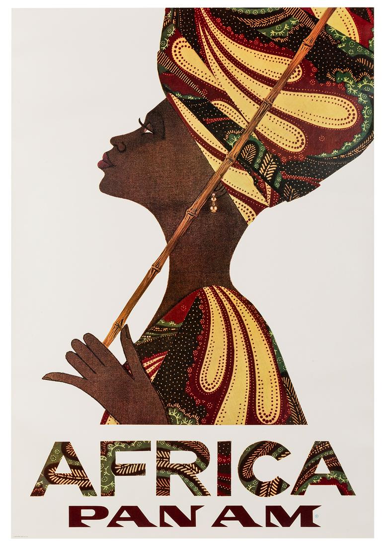 Pan Am / Africa. 1960s. Offset lithograph poster of a (1 of 1)
