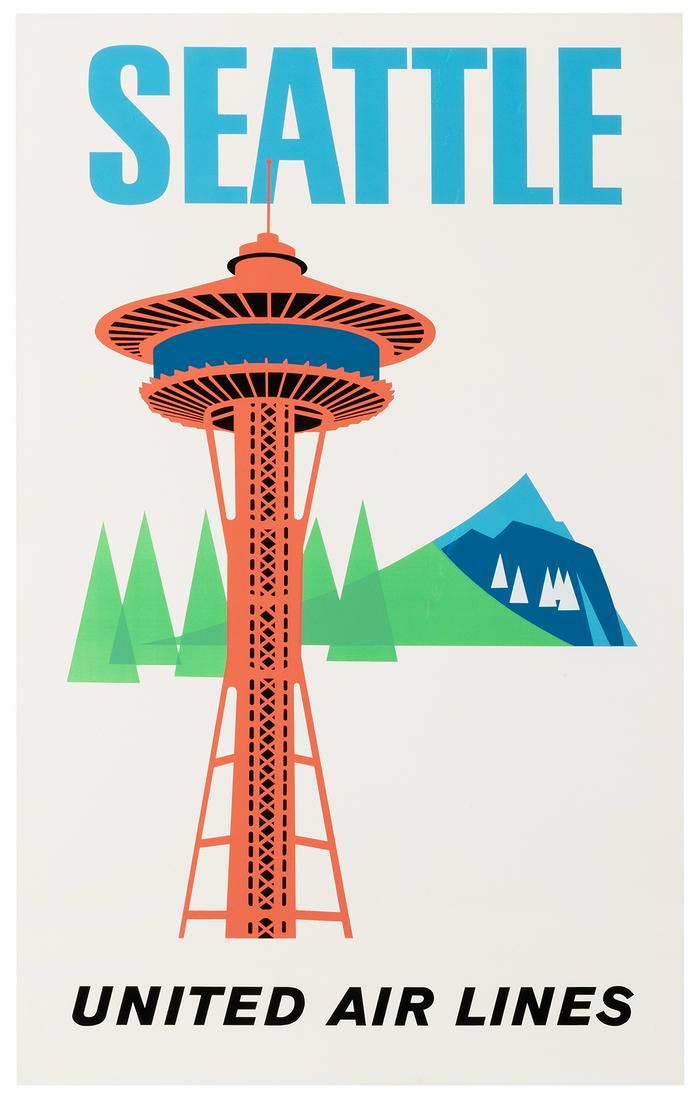 Seattle / United Air Lines. Circa 1962. Silkscreened (1 of 1)
