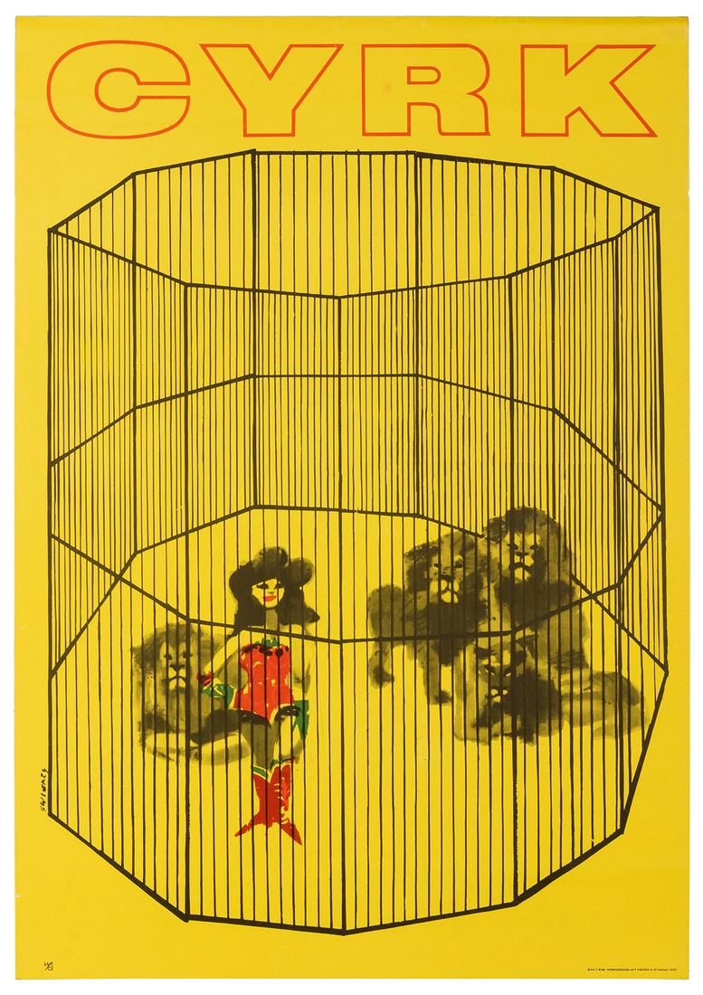 Swierzy. Cyrk / [Lion Tamer]. 1965. Offset lithograph (1 of 1)