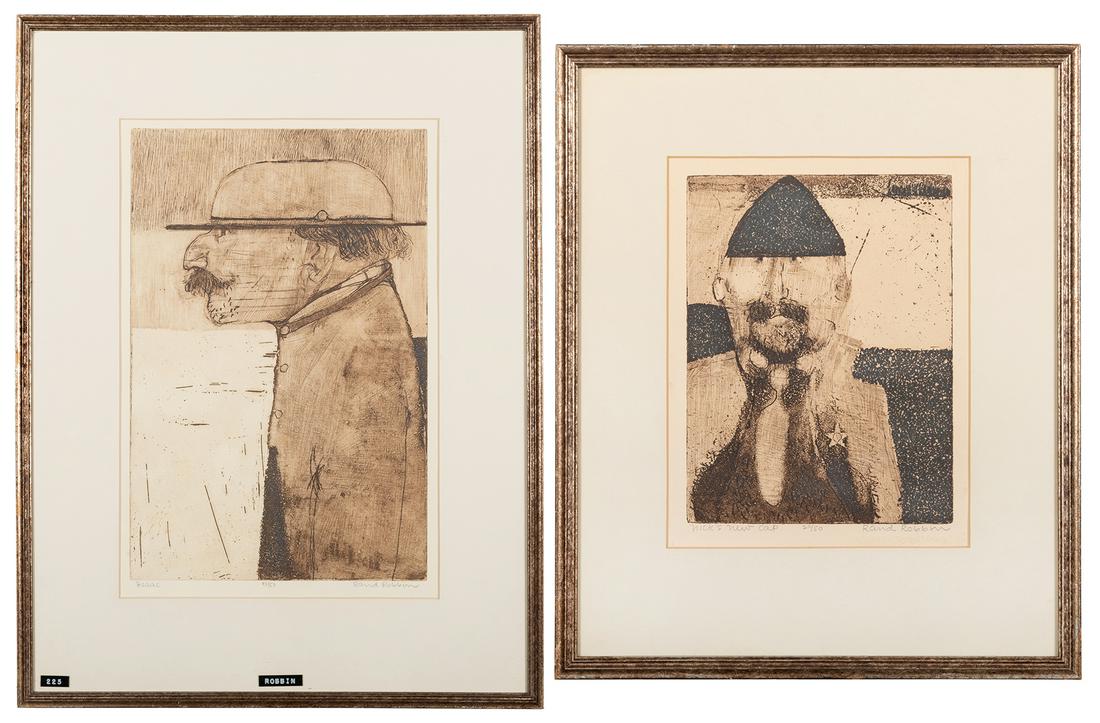 Robbin, Rand (b. 1938). Two Etchings. Including “ (1 of 3)