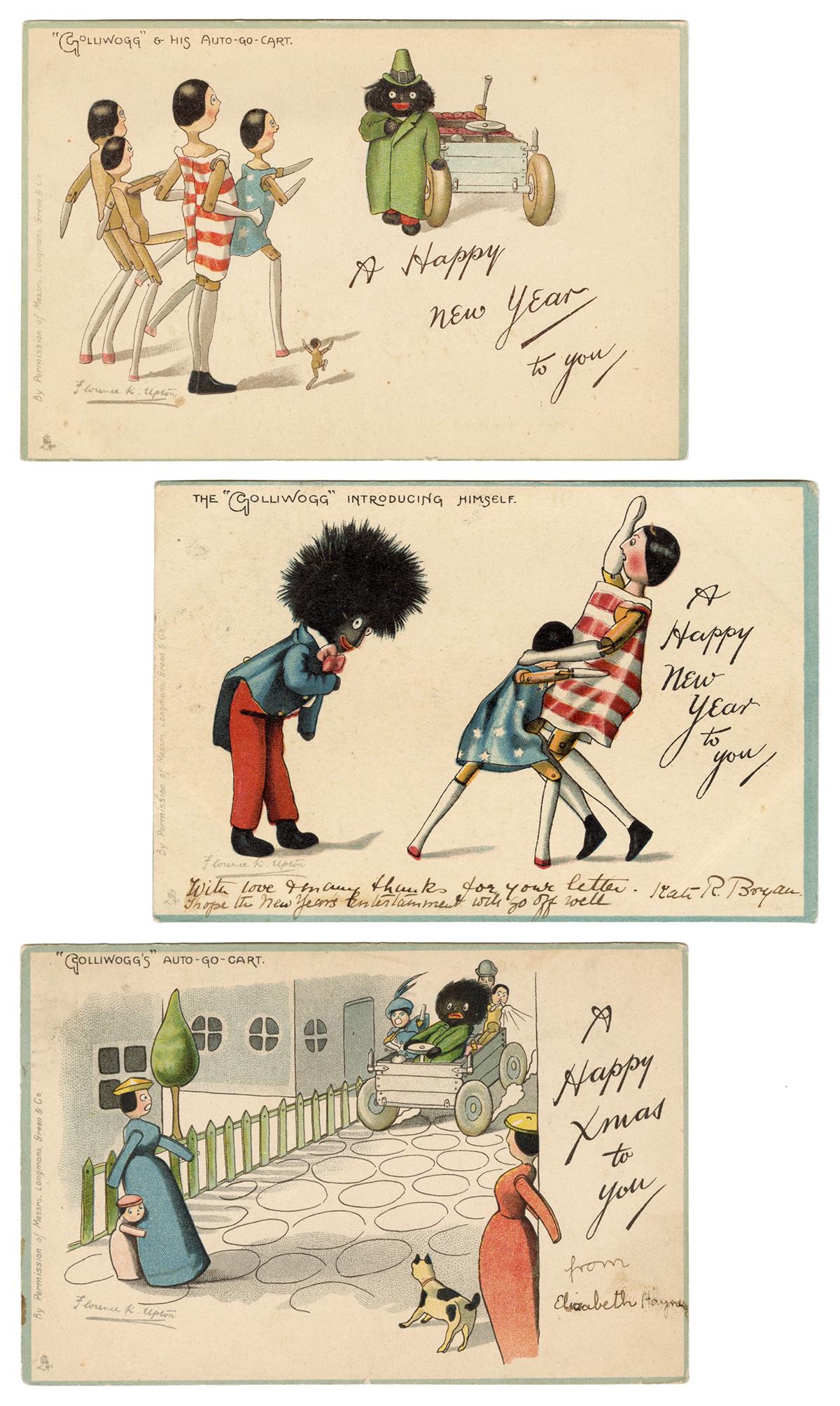 Three Golliwog Postcards by Florence Upton. Raphael (1 of 1)