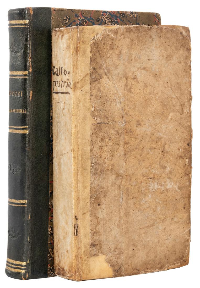 [Chemistry] Trommsdorff, Bartolomeo. La Callopistria: [Chemistry] Trommsdorff, Bartolomeo. La Callopistria ossia la chimica diretta al bello mondo eleganteâ€¦traduzione del Giovanni Pozzi. Milan: Giovanni Silvestri, 1805. 19th century quarter leather