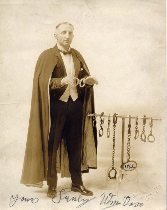 Collection of 17 photographs of escape artists and: [Escape Artists] Collection of 17 photographs of escape artists and self-proclaimed handcuff kings. Some performers in this lot of primarily 8 x 10" photographs, both sepia tone and B & W, include The