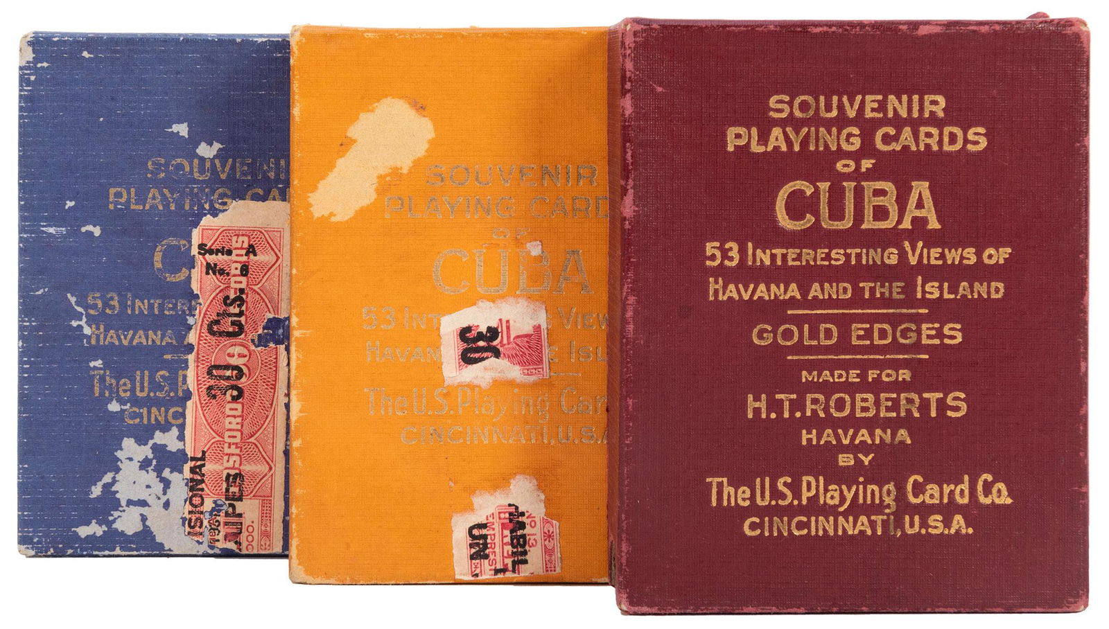 [Cuba] Three Cuba Souvenir Decks. USPC, ca. 1915. (1 of 2)