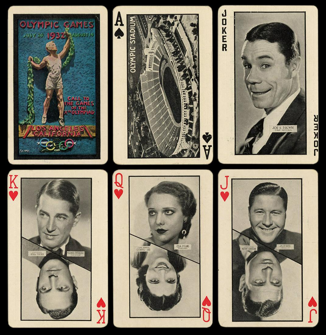 [Olympics] 10th Olympiad Playing Cards. P.G. Wenger,: [Olympics] 10th Olympiad Playing Cards. P.G. Wenger, 1932. 52+J+OB. Near fine. Hochman SE10.
