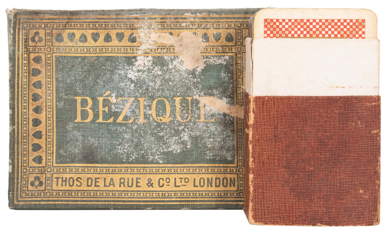 Osterr Karenstempel Tarock Playing Cards. Vienna: Ferd.: Osterr Karenstempel Tarock Playing Cards. Vienna: Ferd. Piatnik, ca. 1920s. 54 cards (complete) with box. Soiling to cards. [Together with:] a Bézique game set by Thos de la Rue (London). Include