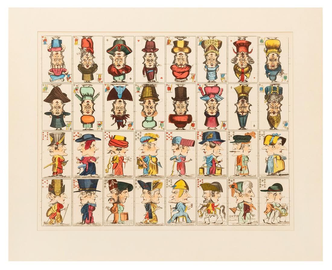 Jeu de Grotesque. Uncut French Card Game Sheet. (1 of 1)