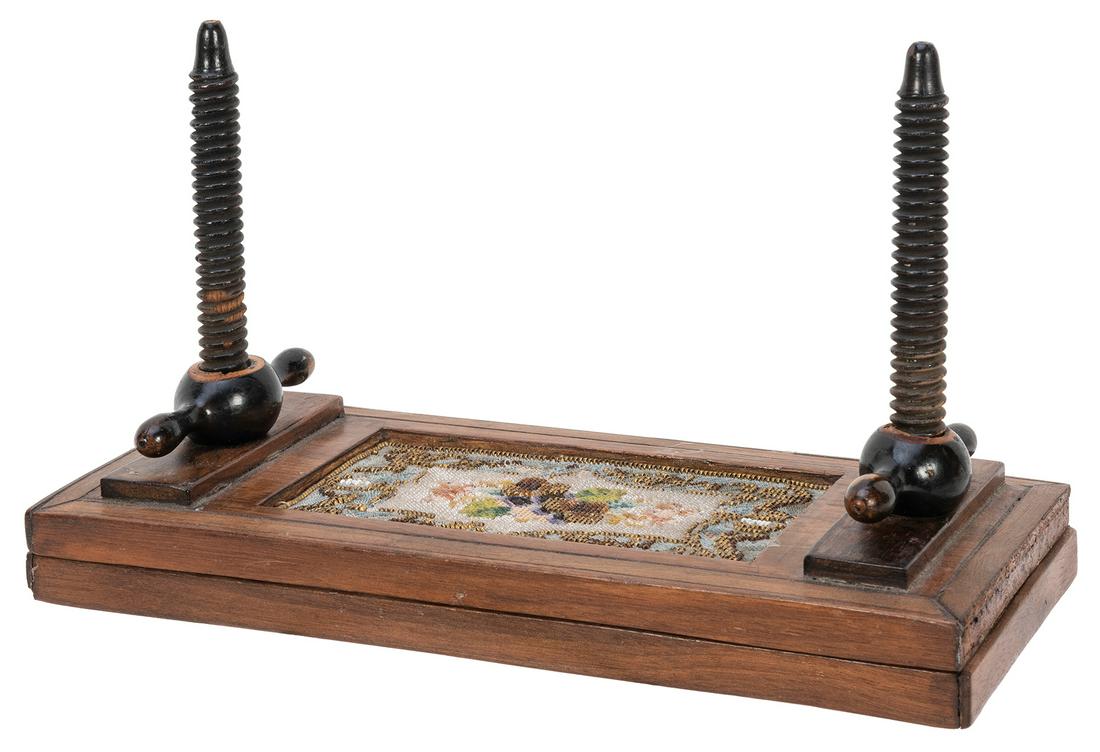 Victorian Card Press with Needlepoint. 19th Century. (1 of 2)