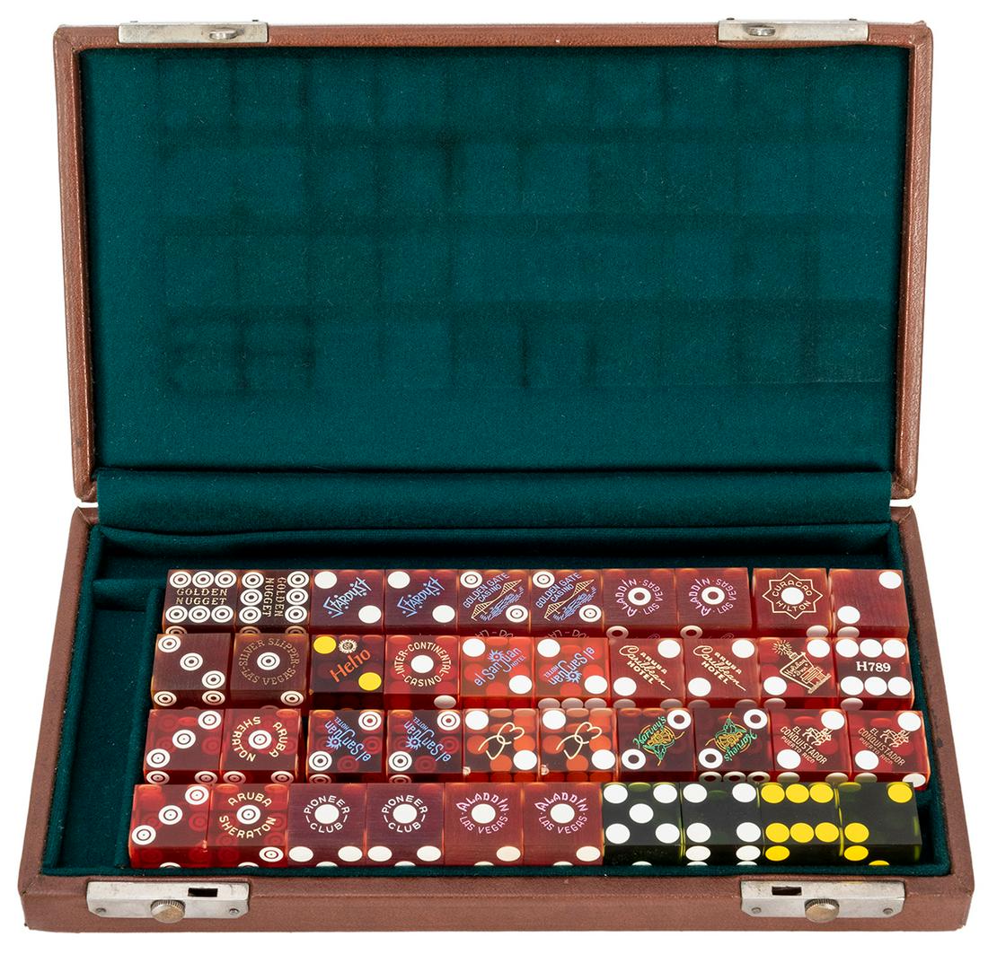 H.C. Edwards Cased Set of Casino Dice. Clasping hinged (1 of 2)