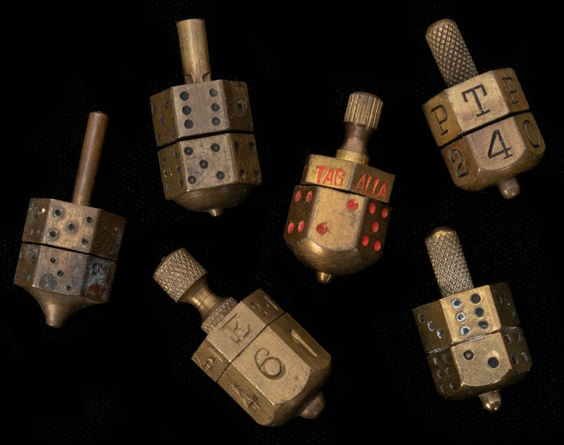 Lot of 6 Dice and Other Put and Take Spinners. Antique (1 of 1)