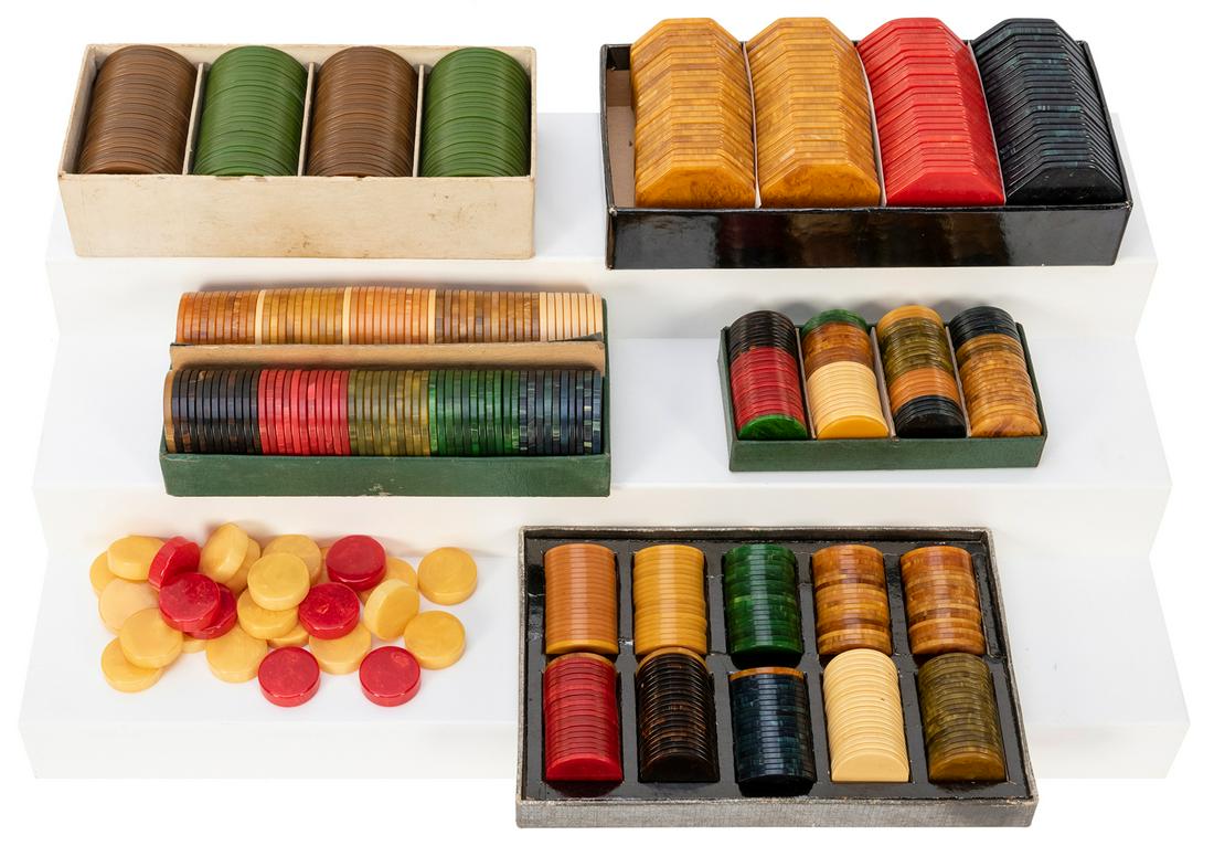 Six Boxes of NOS Bakelite Chips and Counters. Including (1 of 1)