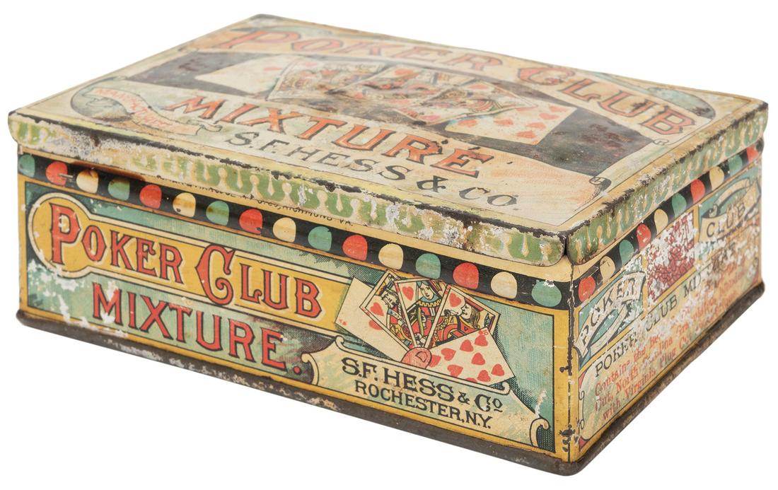 S.F. Hess & Co. Poker Club Mixture Tobacco Tin. (1 of 2)