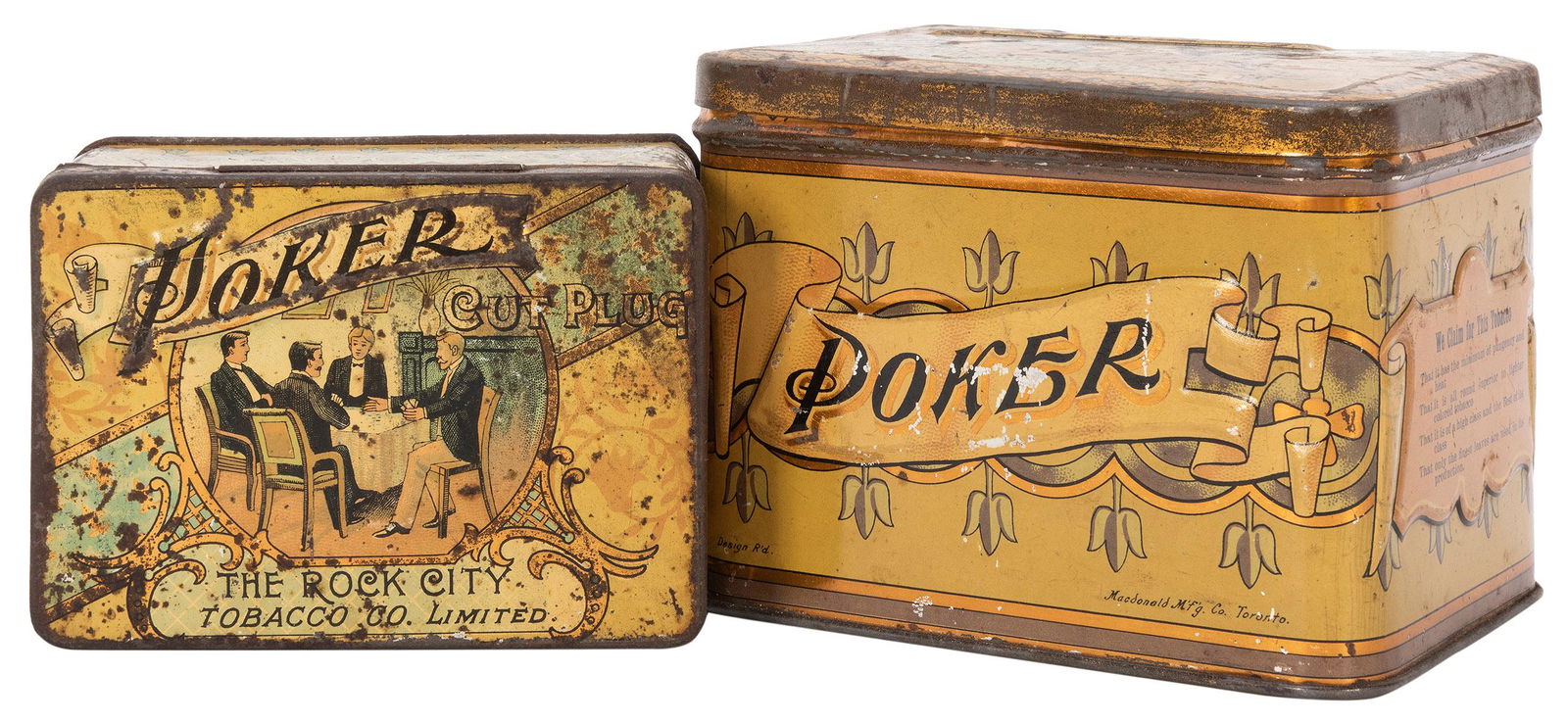 Pair of Poker Cut Plug Tobacco Tins. Toronto: MacDonald (1 of 1)