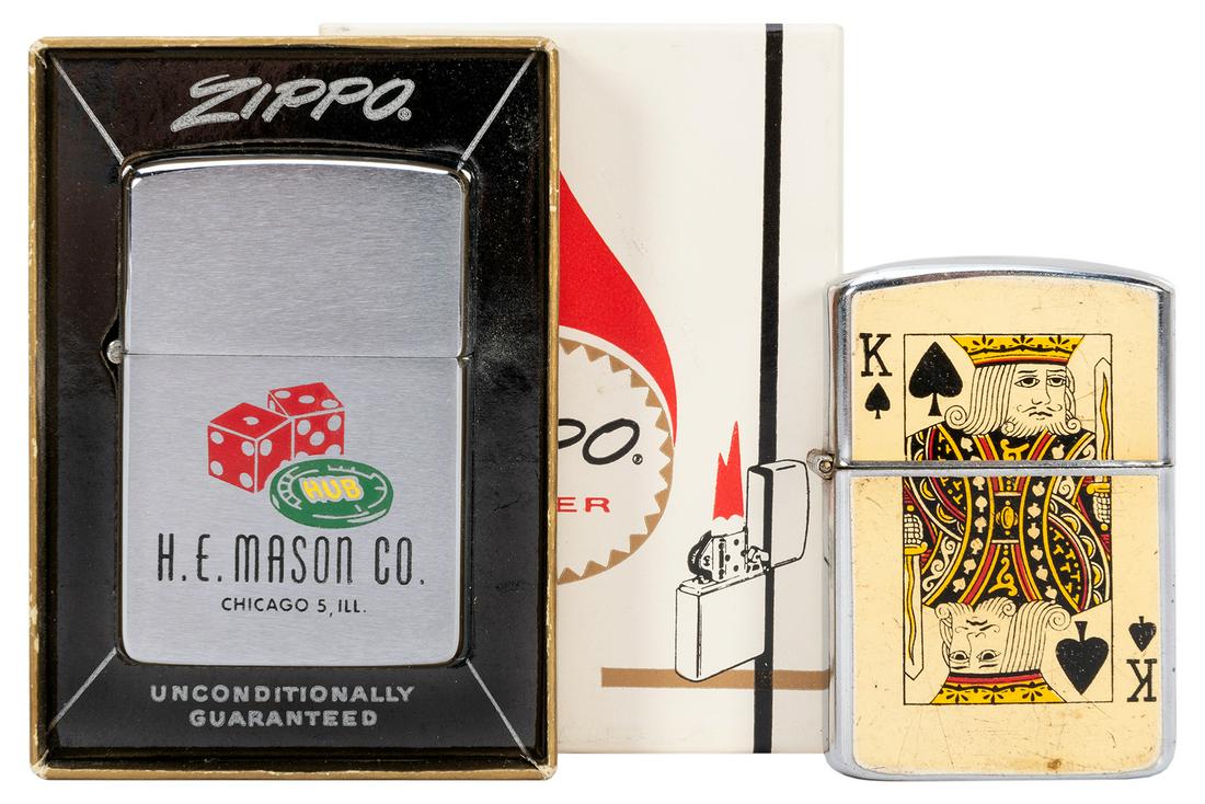 Pair of Gambling / Playing Card Advertising Lighters. (1 of 1)