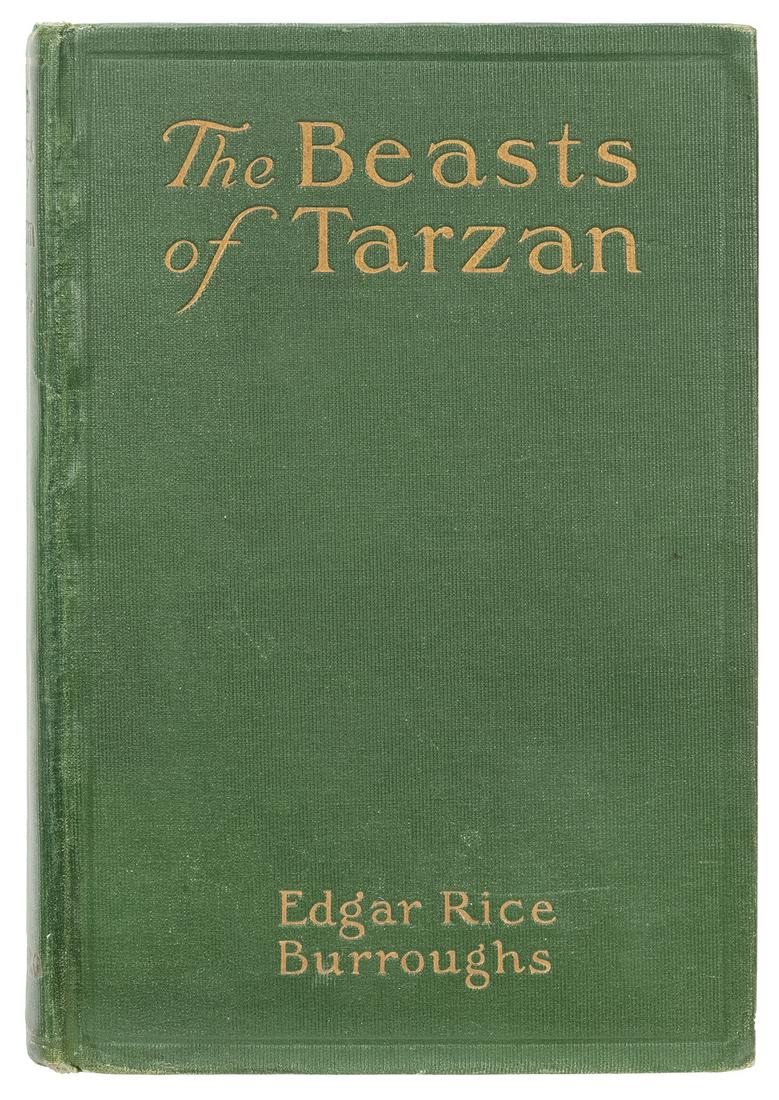 BURROUGHS, Edgar Rice (1875–1950). The Beasts of: BURROUGHS, Edgar Rice (1875–1950). The Beasts of Tarzan. Chicago: A. C. McClurg, 1916. 8vo. Profusely illustrated with black and white line drawings including frontispiece and illustrated title 