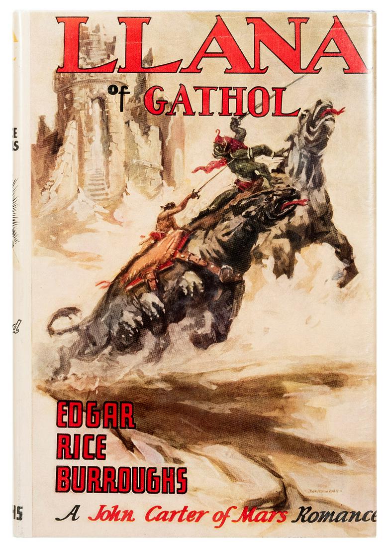 BURROUGHS, Edgar Rice (1875–1950). Llana of Gathol.: BURROUGHS, Edgar Rice (1875–1950). Llana of Gathol. Tarzana: Edgar Rice Burroughs Inc., [1948]. 8vo. 5 black and white plates including frontispiece by ERB’s son, John Coleman Burroughs. P