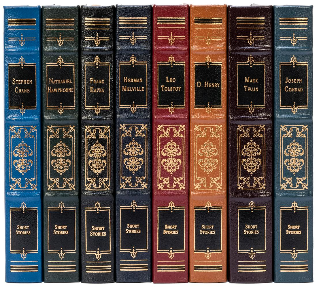 [EASTON PRESS]. World’s Best Short Stories. Norwalk:: [EASTON PRESS]. World’s Best Short Stories. Norwalk: The Easton Press, [1996]. 8 volumes (of 12) only. Publisher’s leather in varying colors stamped in gilt, all edges gilt, silk moiré