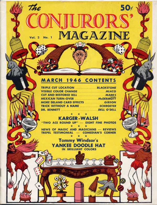 Conjurors' Magazine complete file.: Conjurors' Magazine. Walter Gibson, et al. V1 N1 (Feb. 1945) – V5 N7 (Sept. 1949). Complete file. Vol. 1 bound, the balance loose. Good condition. Alfredson/Daily 1785.