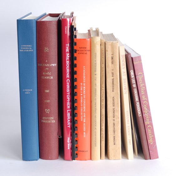 Group of 13 limited edition magic reference books.: [Reference Books] Group of 13 limited edition magic reference books. Including Bibliography of Conjuring Periodicals in English (1986), The Milbourne Christopher Library Vol. 1 (1994), Magicians' Toke