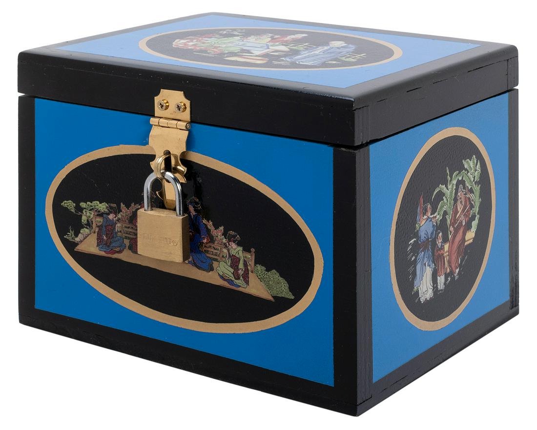 Oriental Lippincott Box. Peoria Heights: Michael: Oriental Lippincott Box. Peoria Heights: Michael Baker/The Magic Company, 2000s. A borrowed watch or other small object vanishes and is later found locked within a decorated wooden box. Very good. 4 &