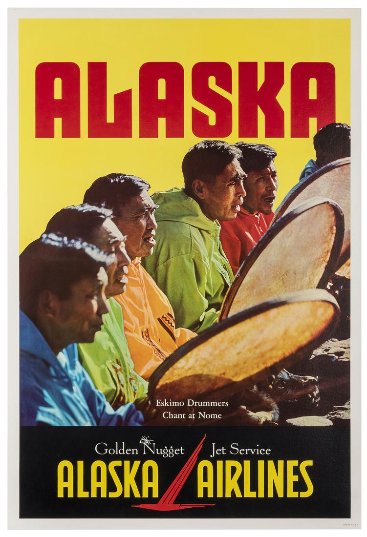 Alaska Airlines / Eskimo Drummers. USA, 1970s. Color (1 of 1)