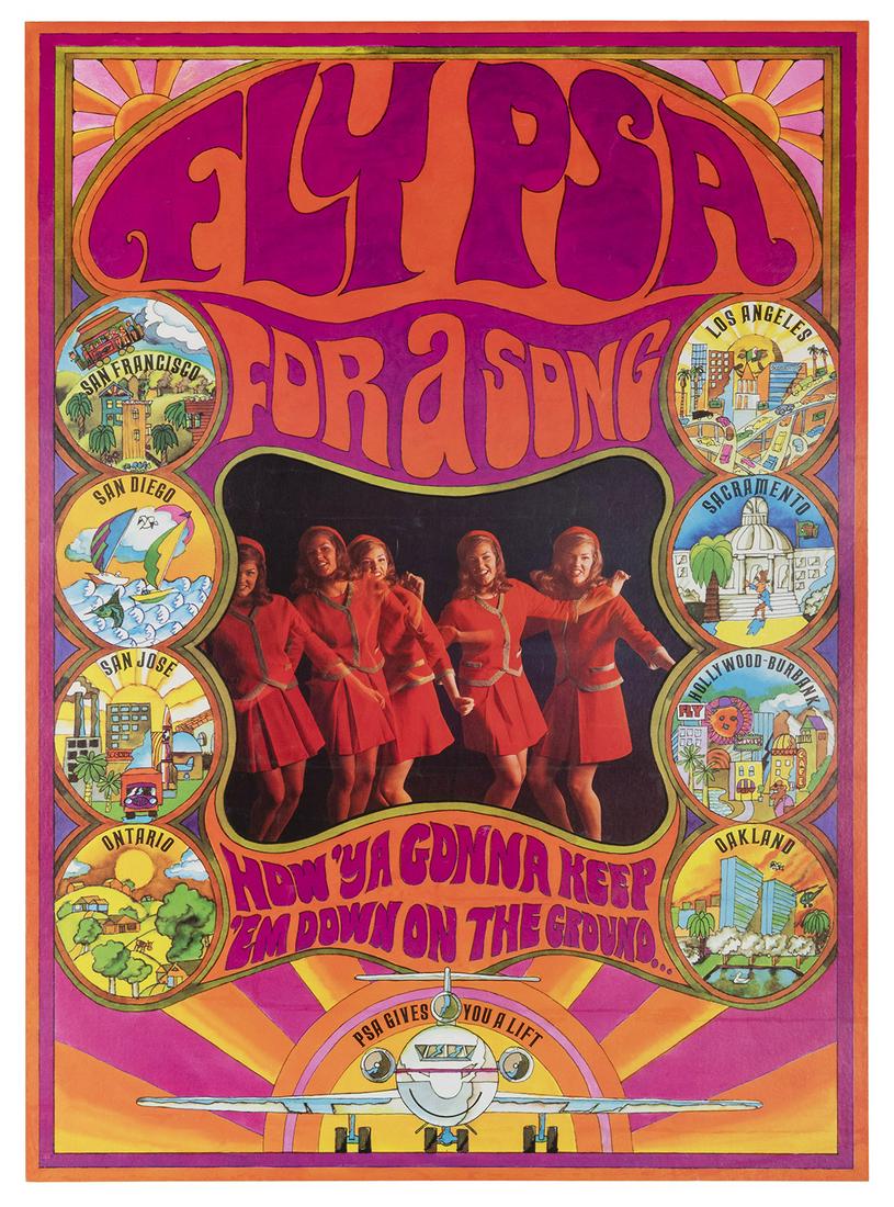 Fly PSA for a Song. 1960s. Psychedelic poster for (1 of 1)