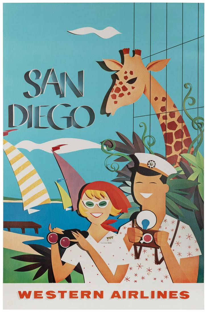 Western Airlines / San Diego. 1960s. Offset lithograph (1 of 1)