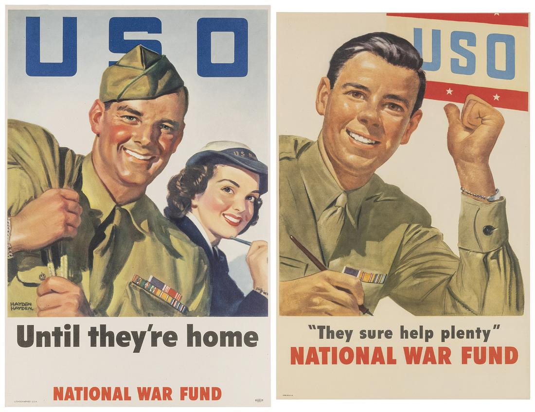 [WORLD WAR II] Pair of USO National War Fund Posters. (1 of 3)