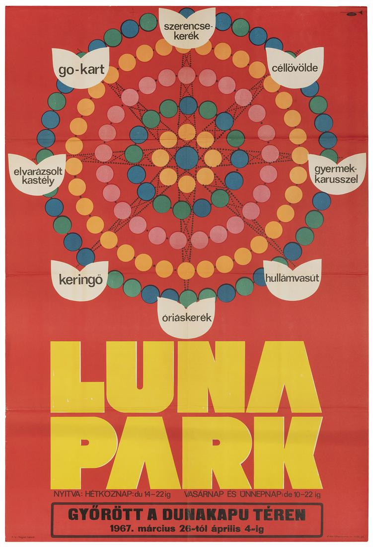 Luna Park. 1967. Hungarian circus/amusement park poster (1 of 1)