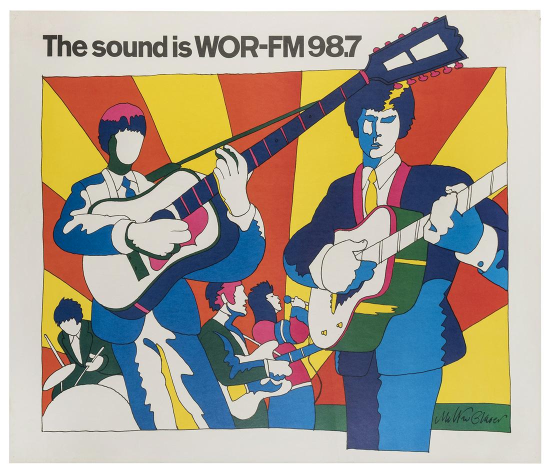 GLASER, Milton. The Sound is WOR-FM 98.7. [1966]. (1 of 1)
