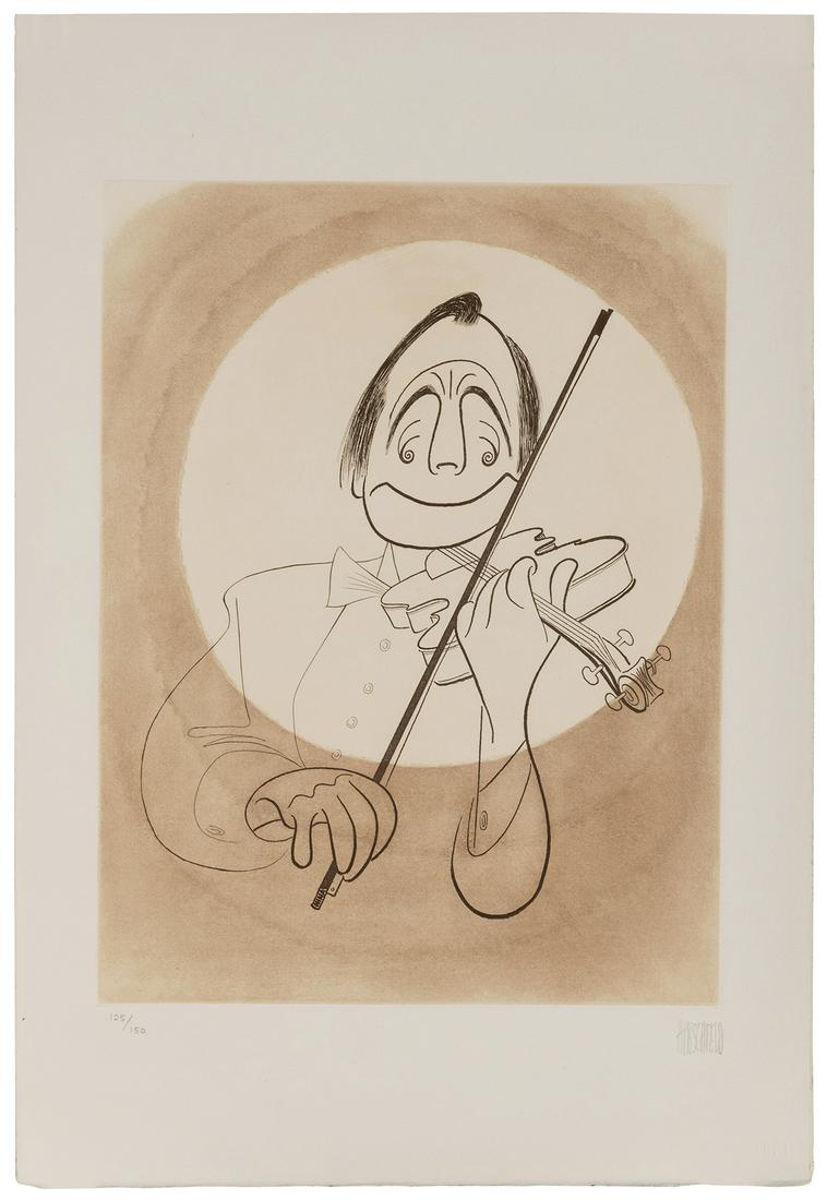 HIRSCHFELD, Al. Jack Benny. 1975. Etching. Signed in (1 of 1)