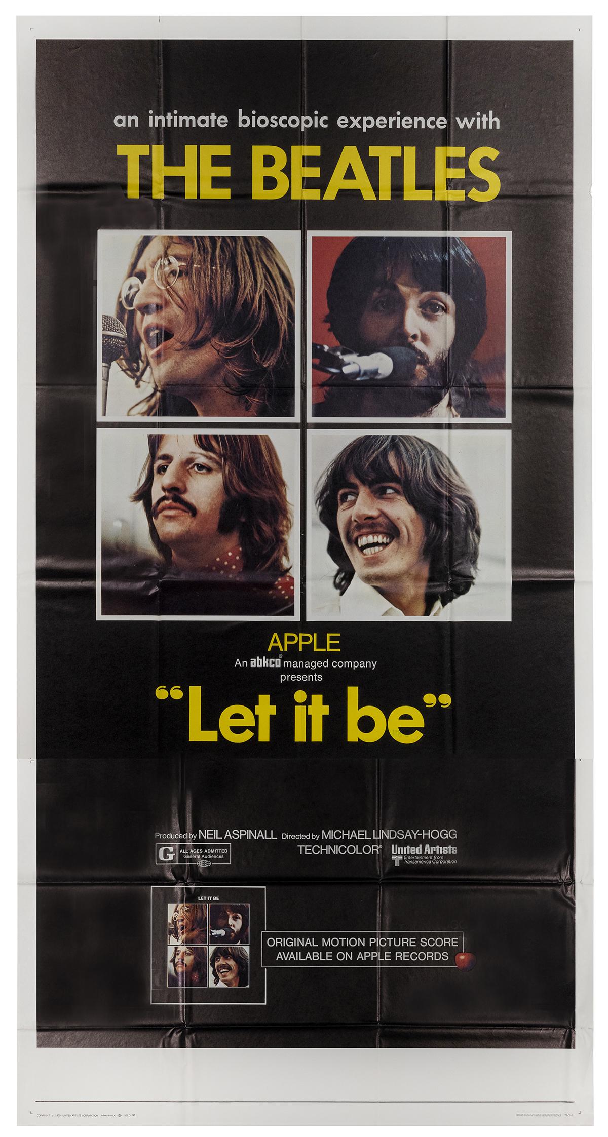 [BEATLES] Let it Be. United Artists, 1970. Three sheet (1 of 1)